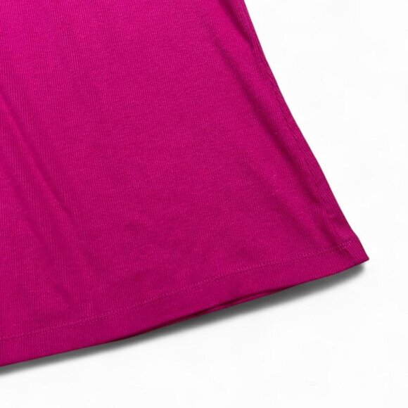 Y2K Loft Fuchsia Pink Foldover Off The Shoulder‎ Ribbed Top Large - Picture 5 of 6